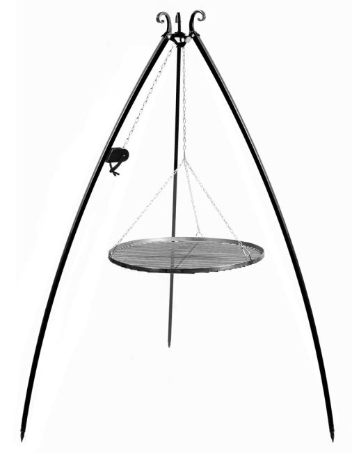 Schwenkgrill 200 cm - Grillrost aus Rohstahl + Kurbel Cook King